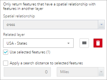Has spatial relationship with features in another layer Has spatial relationship with features in another layer